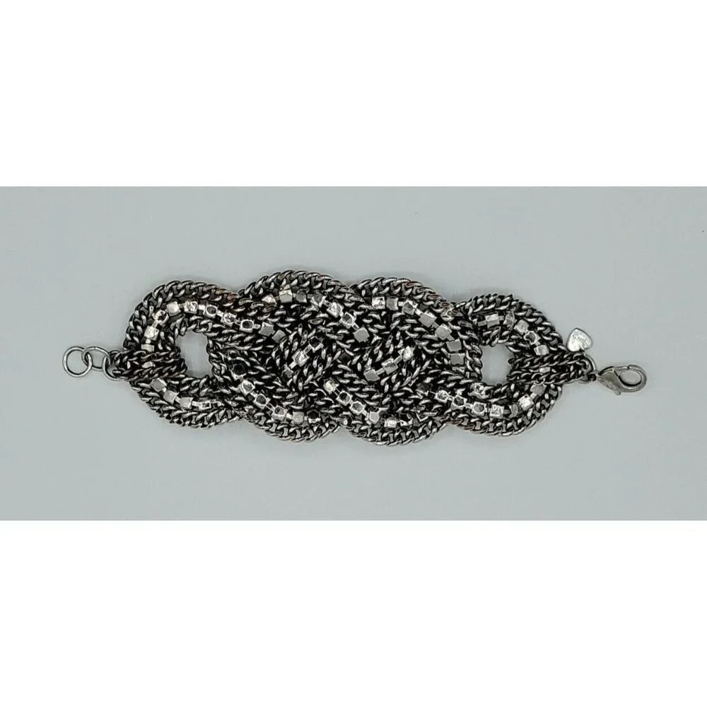 Stella & Dot Bold Silver Chain Crystal Rhinestone - Picture 9 of 10